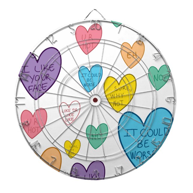 Candy Hearts Dart Board (Front)