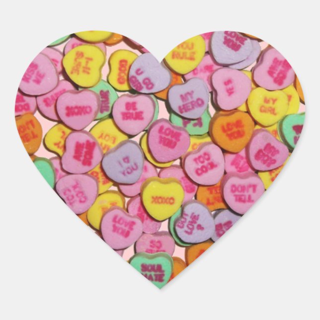 Candy Hearts Heart Sticker (Front)