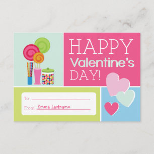 Candy & Hearts Kids School / Classroom Valentine Invitation