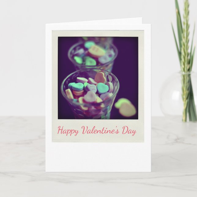 Candy Hearts KISS ME Greeting Holiday Card (Front)