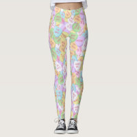 Candy Hearts Leggings Valentine's Day Pattern