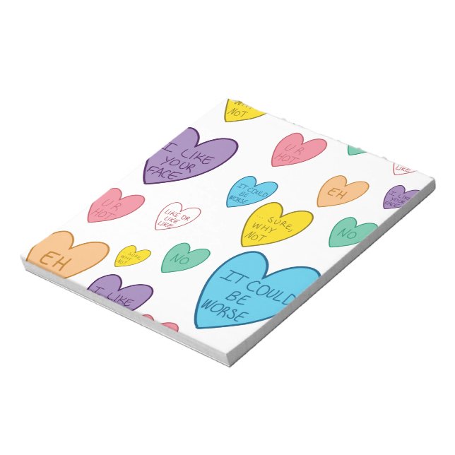 Candy Hearts Notepad (Rotated)