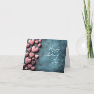 Candy Hearts on dark Ground Valentine's Greeting Holiday Card