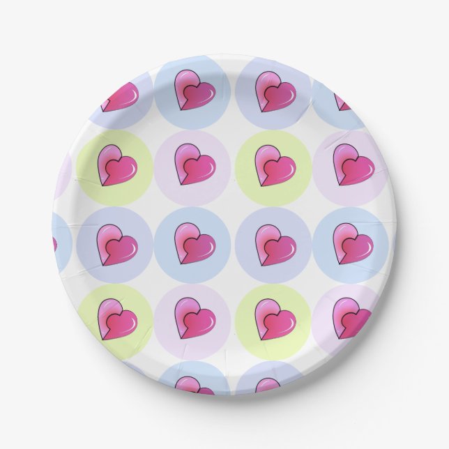 Candy Hearts Paper Plates (Front)