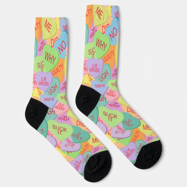 Candy Hearts Pattern - SFW Socks (Right)