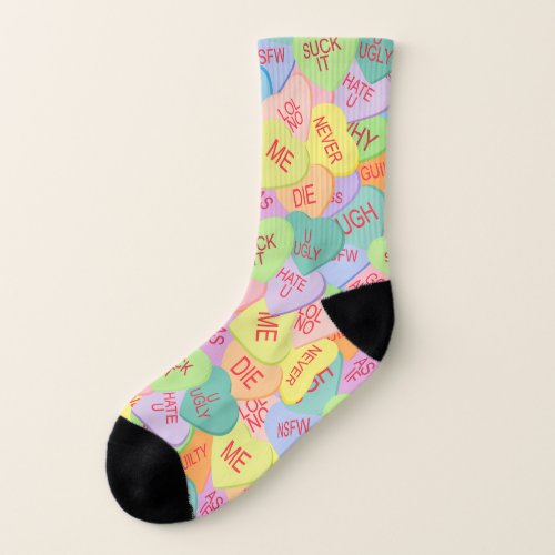 Candy Hearts Pattern _ SFW Socks