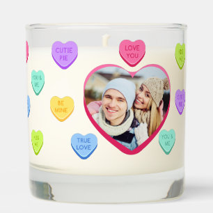 Candy Hearts Personalized Photo Scented Jar Candle
