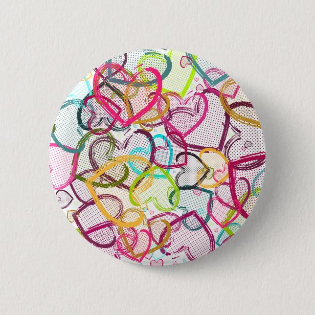 Candy Hearts Pinback Button (Front)