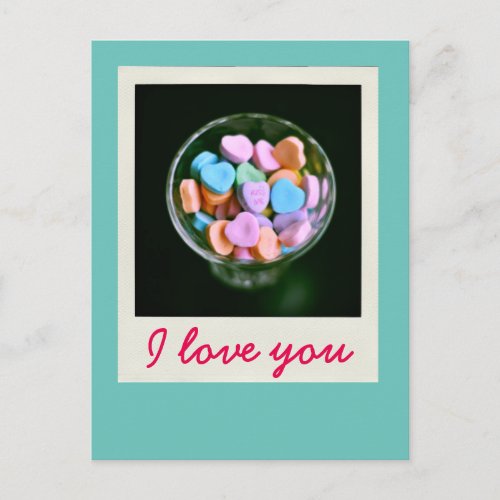 Candy Hearts Postcard