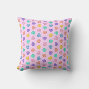 Candy Hearts Throw Pillow