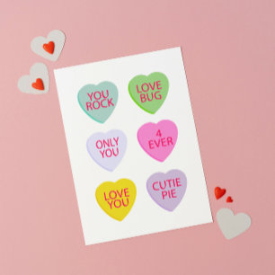 Candy Hearts Valentine Card