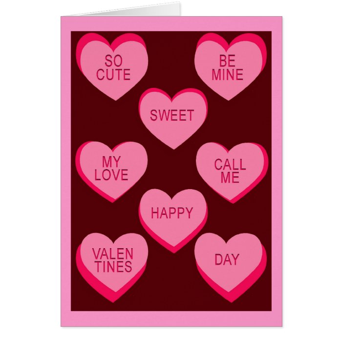 CANDY HEARTS Valentine Cards