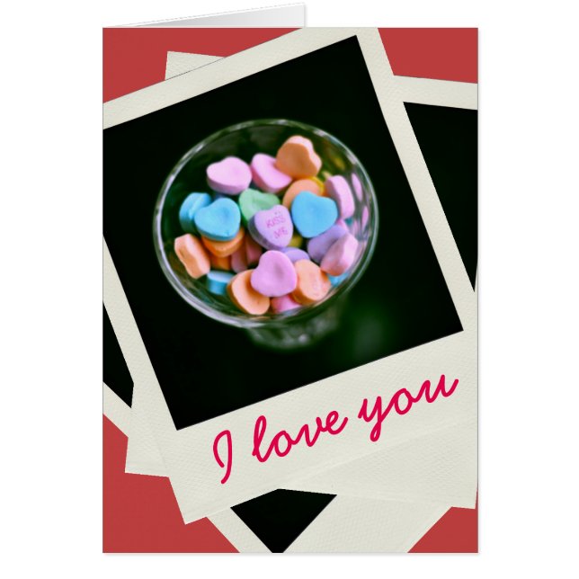 Candy Hearts, Valentine, Love, Photograph Cards (Front)