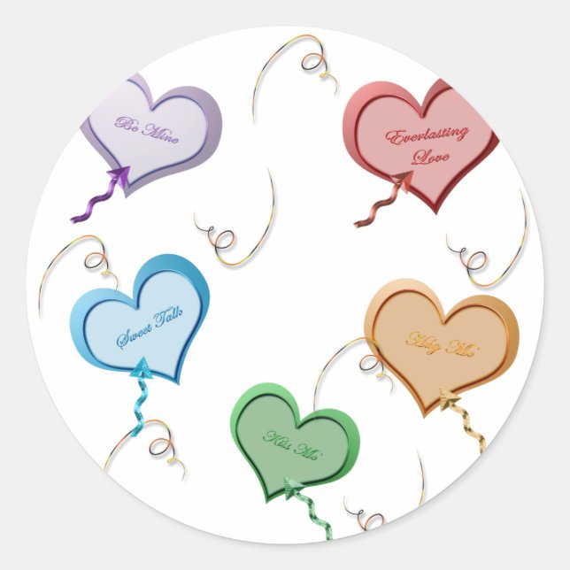 Candy Hearts Valentine Stickers (Front)