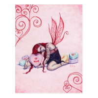 Candy Hearts Valentine's Day Fairy Postcard