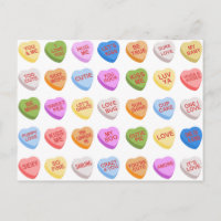 Candy Hearts Valentine's Day Postcard