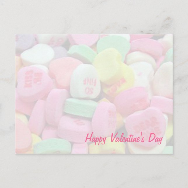 Candy Hearts Valentine's Day Postcards (Front)