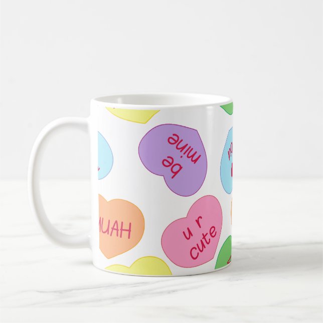 Candy Hearts Valentines Mug (Left)