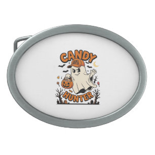 Candy Hunter Halloween Ghost Pumpkin Bucket_1 Belt Buckle