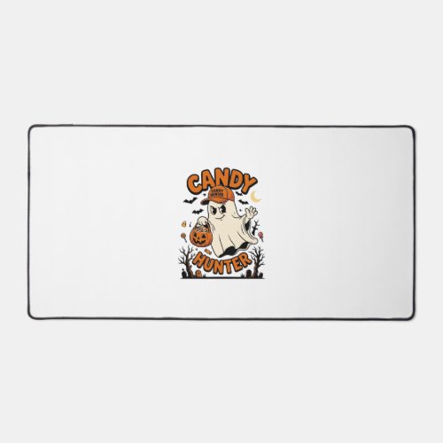 Candy Hunter Halloween Ghost Pumpkin Bucket_1 Desk Mat