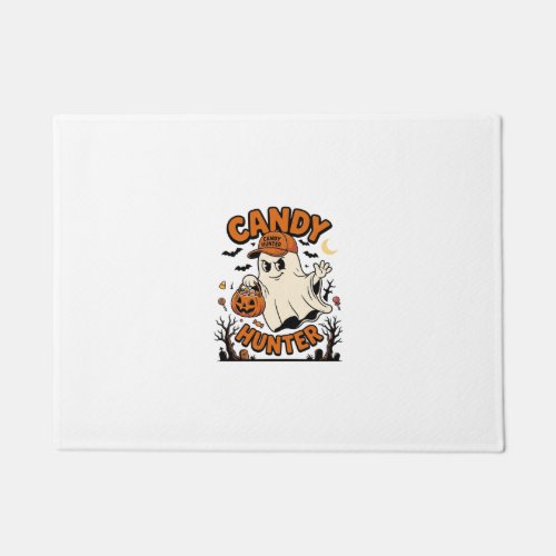Candy Hunter Halloween Ghost Pumpkin Bucket_1 Doormat