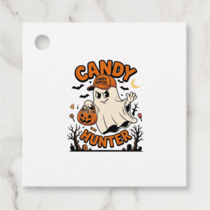 Candy Hunter Halloween Ghost Pumpkin Bucket_1 Favor Tags