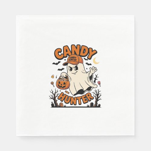 Candy Hunter Halloween Ghost Pumpkin Bucket_1 Napkins