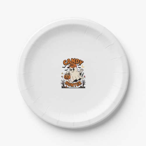 Candy Hunter Halloween Ghost Pumpkin Bucket_1 Paper Plates