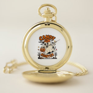 Candy Hunter Halloween Ghost Pumpkin Bucket_1 Pocket Watch