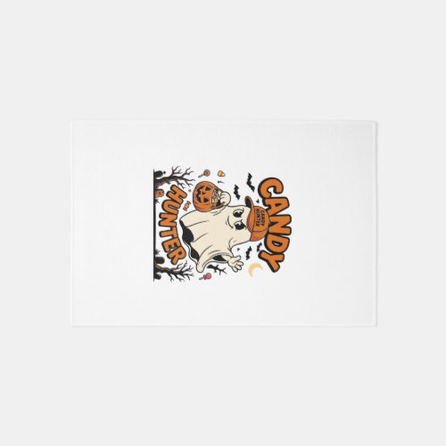 Candy Hunter Halloween Ghost Pumpkin Bucket_1 Rug