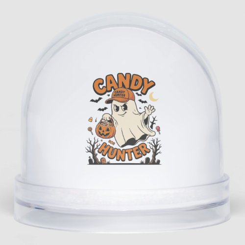 Candy Hunter Halloween Ghost Pumpkin Bucket_1 Snow Globe