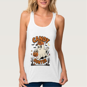 Candy Hunter Halloween Ghost Pumpkin Bucket_1 Tank Top