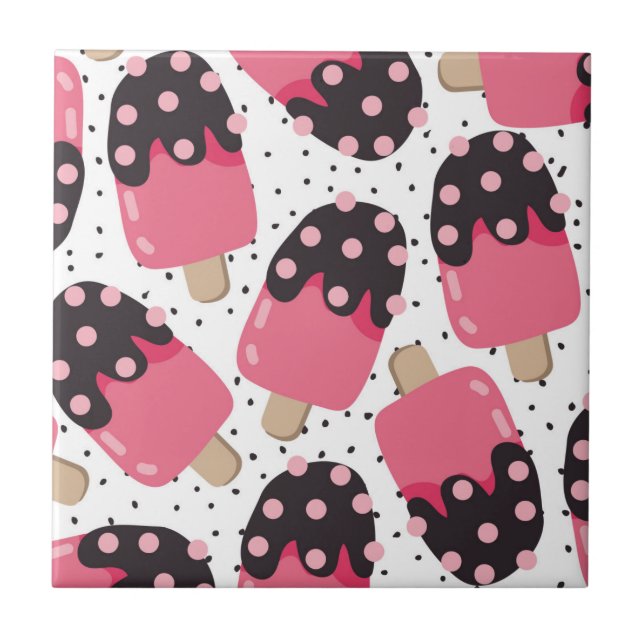 Candy Ice Cream Pattern Ceramic Tile (Front)