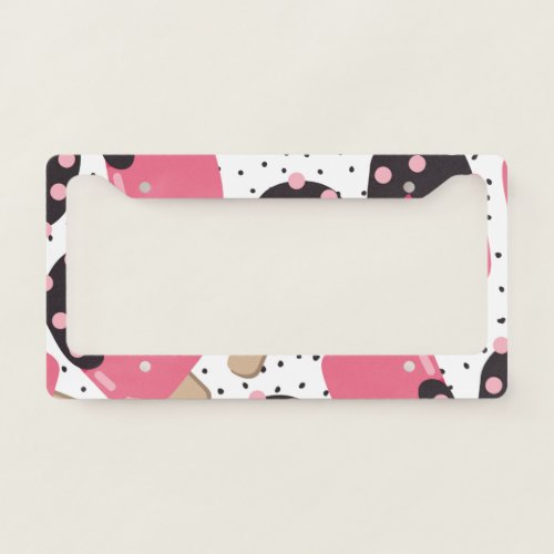 Candy Ice Cream Pattern License Plate Frame