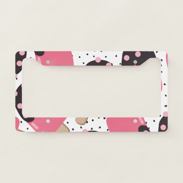 Candy Ice Cream Pattern License Plate Frame (Front)