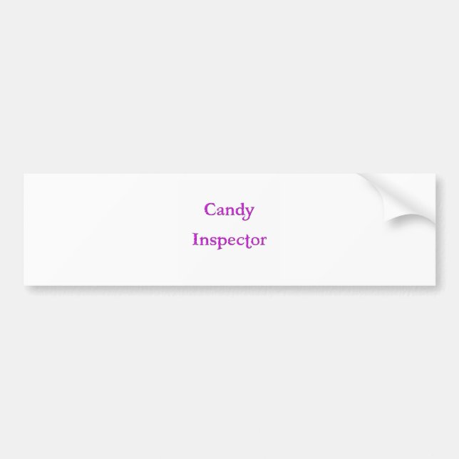 Candy Inspector Bumper Sticker (Front)