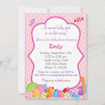 Candy Invitation Baby Girl Shower Pink at Zazzle