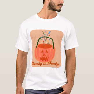 Candy is Dandy Fun Halloween Cartoon Slogan T-Shirt
