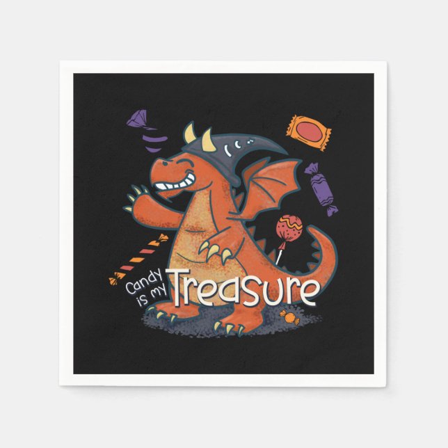 Candy is My Treasure Dragon Napkins (Front)