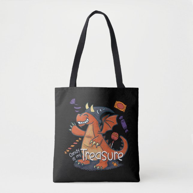 Candy is My Treasure Dragon Tote Bag (Front)