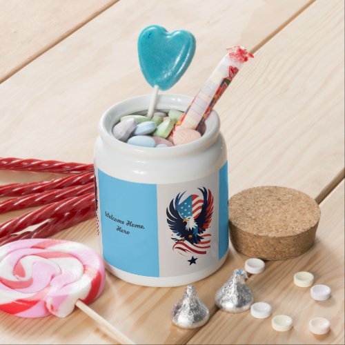 Candy Jar American Eagle and Flag