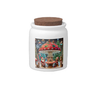 Candy Jar: Christmas Mushroom Design Jar