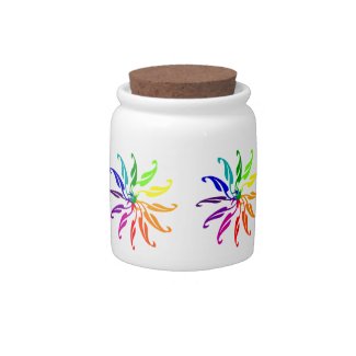 Candy Jar - Color wheel leaves on White
