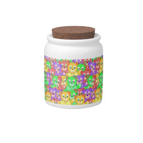 Candy Jar Colorful Teddy Bear