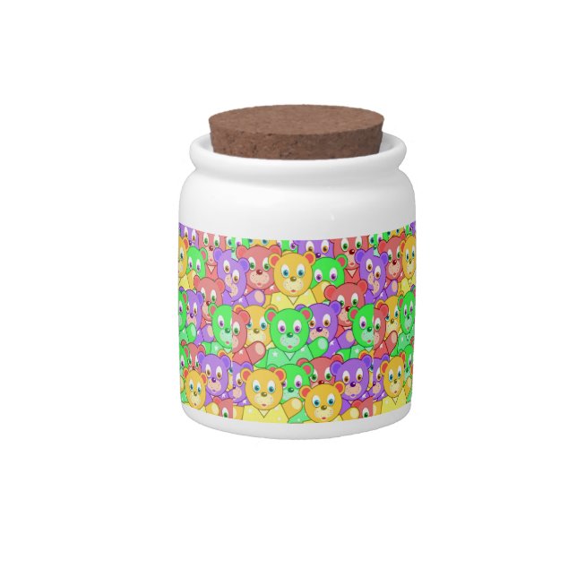 Candy Jar Colorful Teddy Bear (Front)