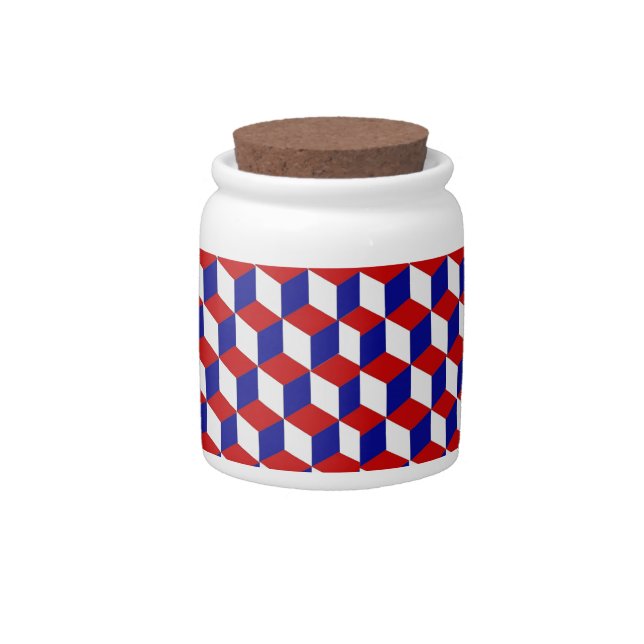 Candy Jar - Red, White, Blue Blocks (Front)