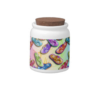 CANDY JAR, SNACK or PET TREAT JAR - FLIP FLOPS