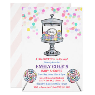 candy themed baby shower invitations