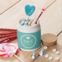 Candy jar wedding favor gift with custom monogram