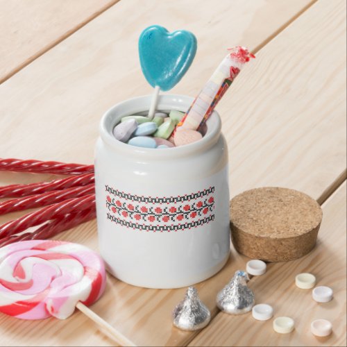  Candy jar with a bright and colorful pattern